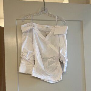 Jonathan Simkhai, Size S, White Off-the-Shoulder Fitted Blouse
